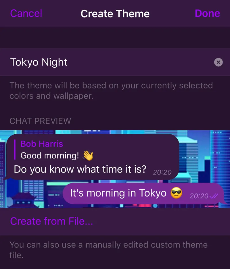 在 iOS 上创建新主题