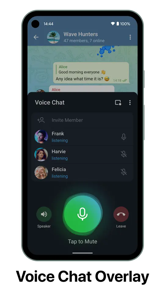 Android 上的语音群聊系统悬浮层