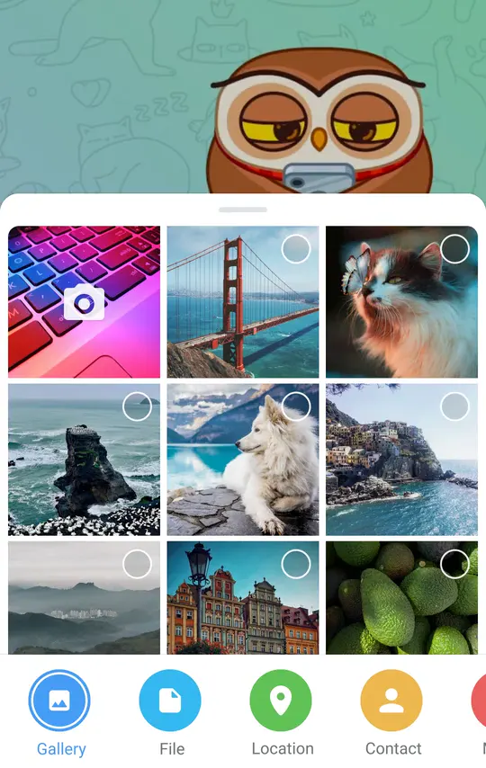 Android 上的全新附件菜单。