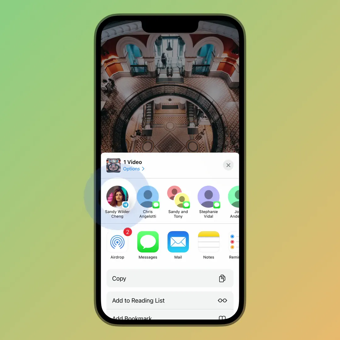 iOS 上改进的外部分享